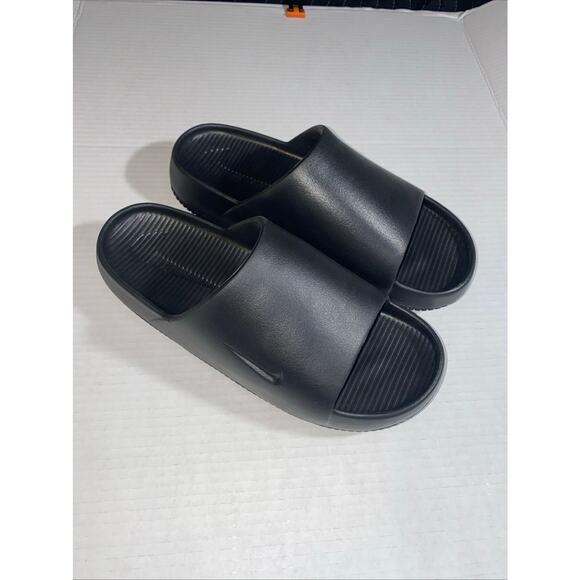 Nike Calm Slide Black Men's Size 9 Women’s Size 10 EUC Pre-owned - Picture 1 of 6
